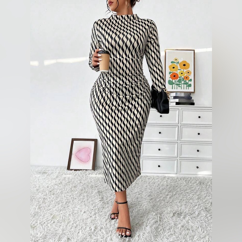 Brand New! Plus Size Women's Full Printed Bodycon Dress